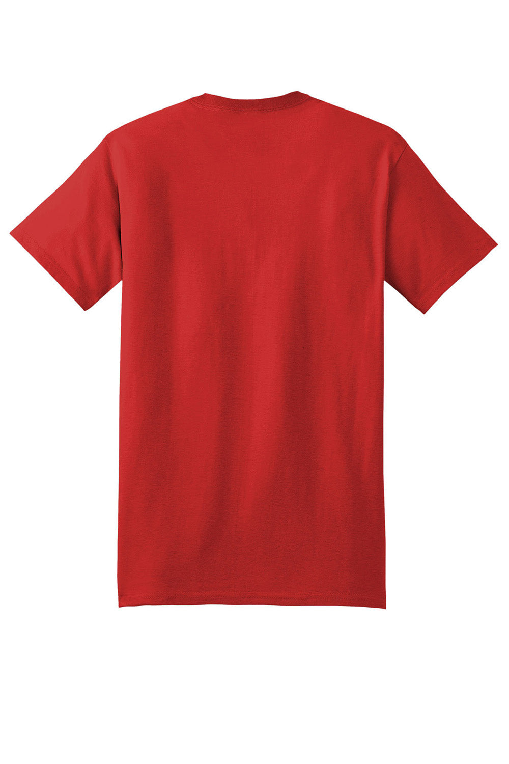 Hanes 5180/518T Mens Beefy-T Short Sleeve Crewneck T-Shirt Athletic Red Flat Back