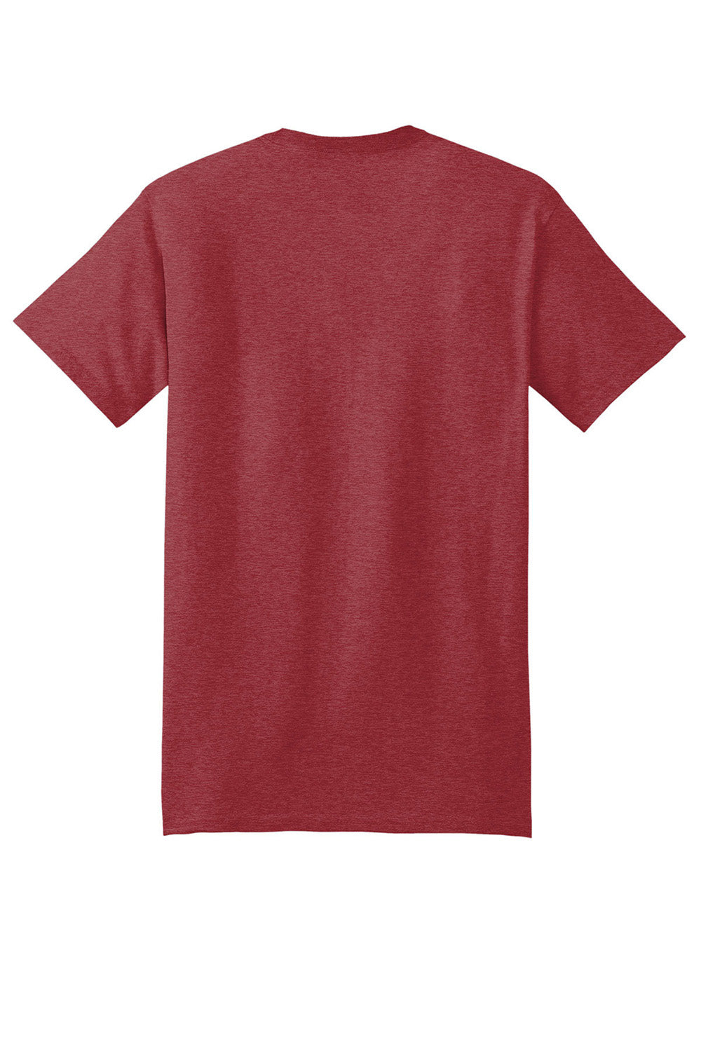 Hanes 5180/518T Mens Beefy-T Short Sleeve Crewneck T-Shirt Heather Red Flat Back