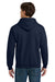 Gildan 12500/G125 Mens DryBlend Moisture Wicking Hooded Sweatshirt Hoodie w/ Pouch Pocket Navy Blue Model Back