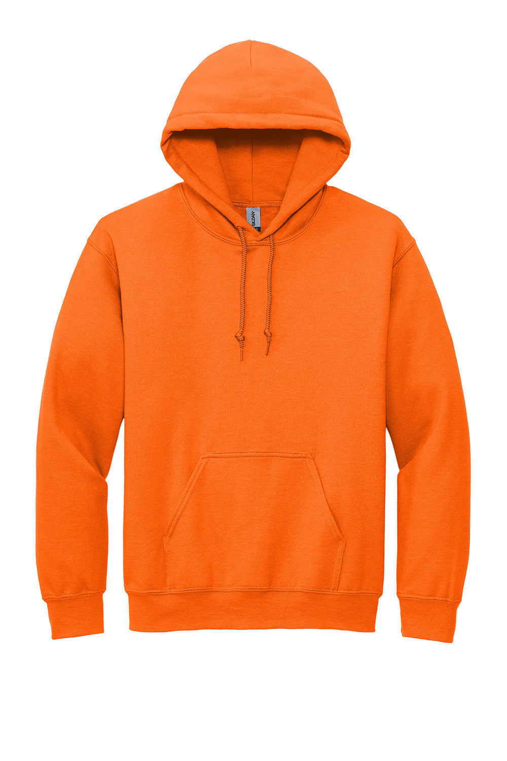 Gildan 12500/G125 Mens DryBlend Moisture Wicking Hooded Sweatshirt Hoodie w/ Pouch Pocket Safety Orange Flat Front