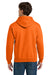 Gildan 12500/G125 Mens DryBlend Moisture Wicking Hooded Sweatshirt Hoodie w/ Pouch Pocket Safety Orange Model Back