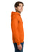 Gildan 12500/G125 Mens DryBlend Moisture Wicking Hooded Sweatshirt Hoodie w/ Pouch Pocket Safety Orange Model Side