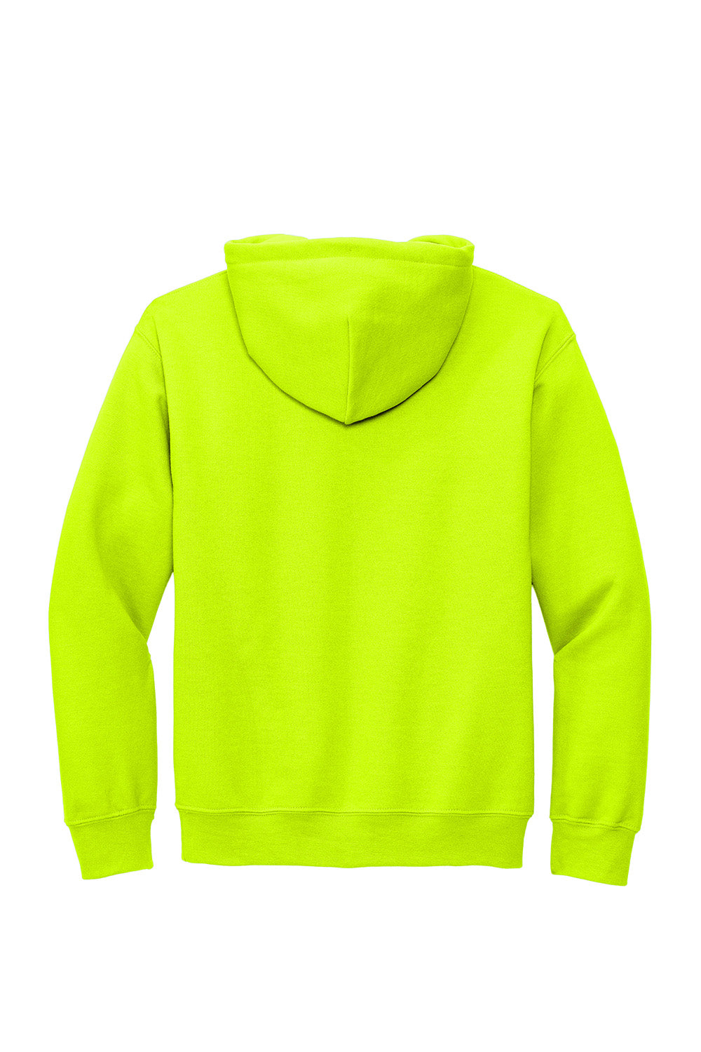 Gildan 12500/G125 Mens DryBlend Moisture Wicking Hooded Sweatshirt Hoodie w/ Pouch Pocket Safety Green Flat Back