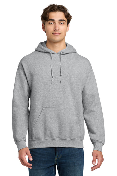 Gildan 12500/G125 Mens DryBlend Moisture Wicking Hooded Sweatshirt Hoodie w/ Pouch Pocket Sport Grey Model Front