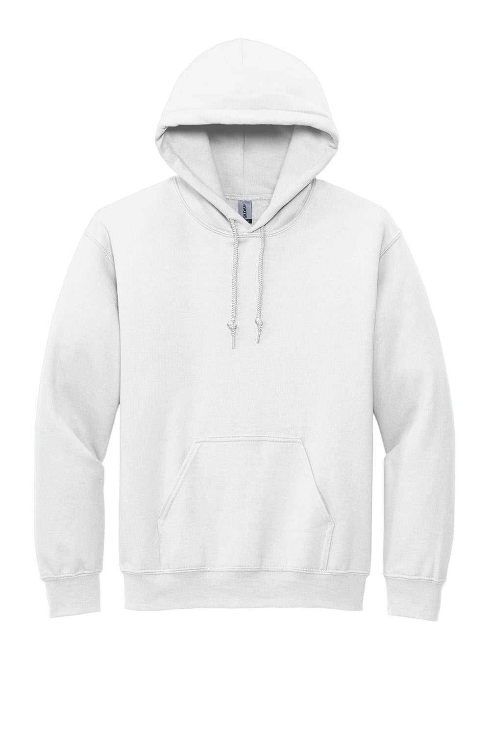 Gildan 12500/G125 Mens DryBlend Moisture Wicking Hooded Sweatshirt Hoodie w/ Pouch Pocket White Flat Front