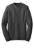 Hanes 5186 Mens Beefy-T Long Sleeve Crewneck T-Shirt Heather Charcoal Grey Flat Front