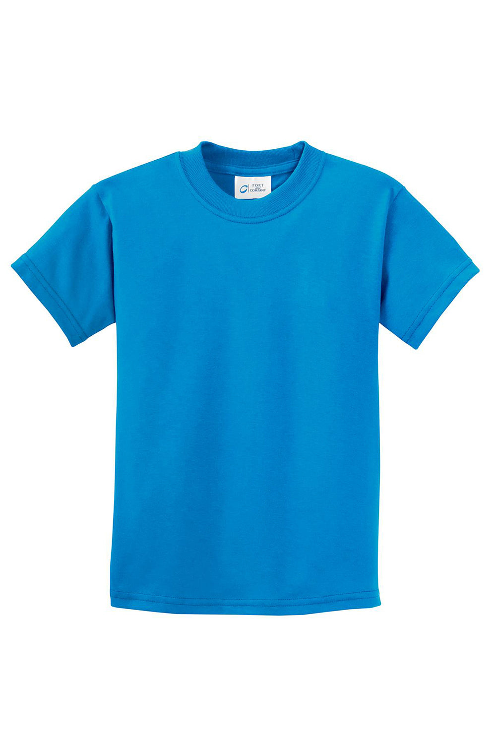 Port & Company PC61Y Youth Essential Short Sleeve Crewneck T-Shirt Sapphire Blue Flat Front