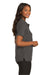 Port Authority L500 Womens Silk Touch Wrinkle Resistant Short Sleeve Polo Shirt Heather Charcoal Grey Model Side