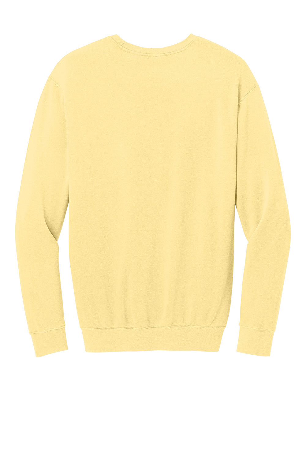 Comfort Colors 1466 Mens Garment Dyed Fleece Crewneck Sweatshirt Butter Yellow Flat Back