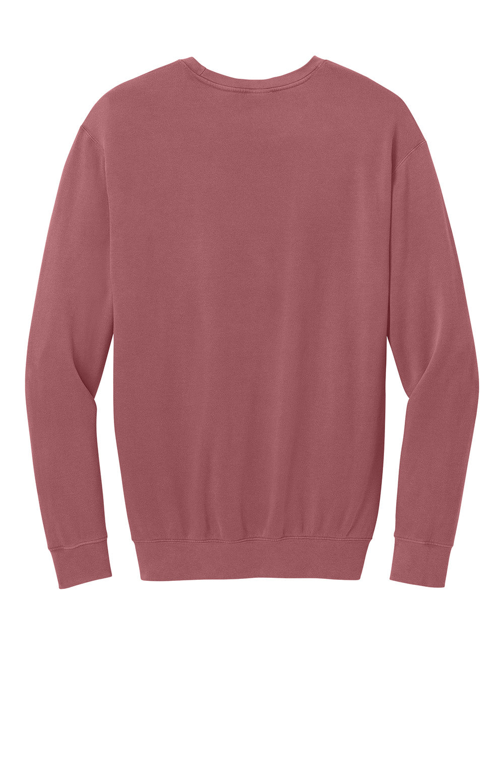 Comfort Colors 1466 Mens Garment Dyed Fleece Crewneck Sweatshirt Crimson Red Flat Back