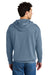 Comfort Colors 1467 Mens Garment Dyed Fleece Hooded Sweatshirt Hoodie Blue Jean Model Back