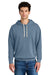 Comfort Colors 1467 Mens Garment Dyed Fleece Hooded Sweatshirt Hoodie Blue Jean Model Front