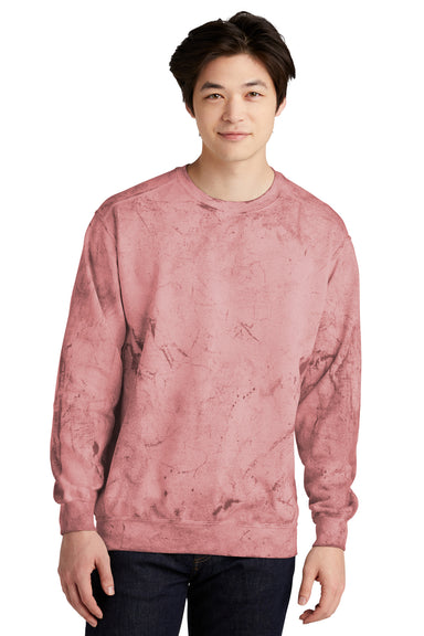 Comfort Colors 1545 Mens Color Blast Crewneck Sweatshirt Clay Red Model Front