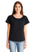 Next Level 1560 Womens Ideal Dolman Short Sleeve Crewneck T-Shirt Black Model Front