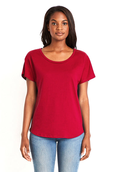 Next Level 1560 Womens Ideal Dolman Short Sleeve Crewneck T-Shirt Red Model Front