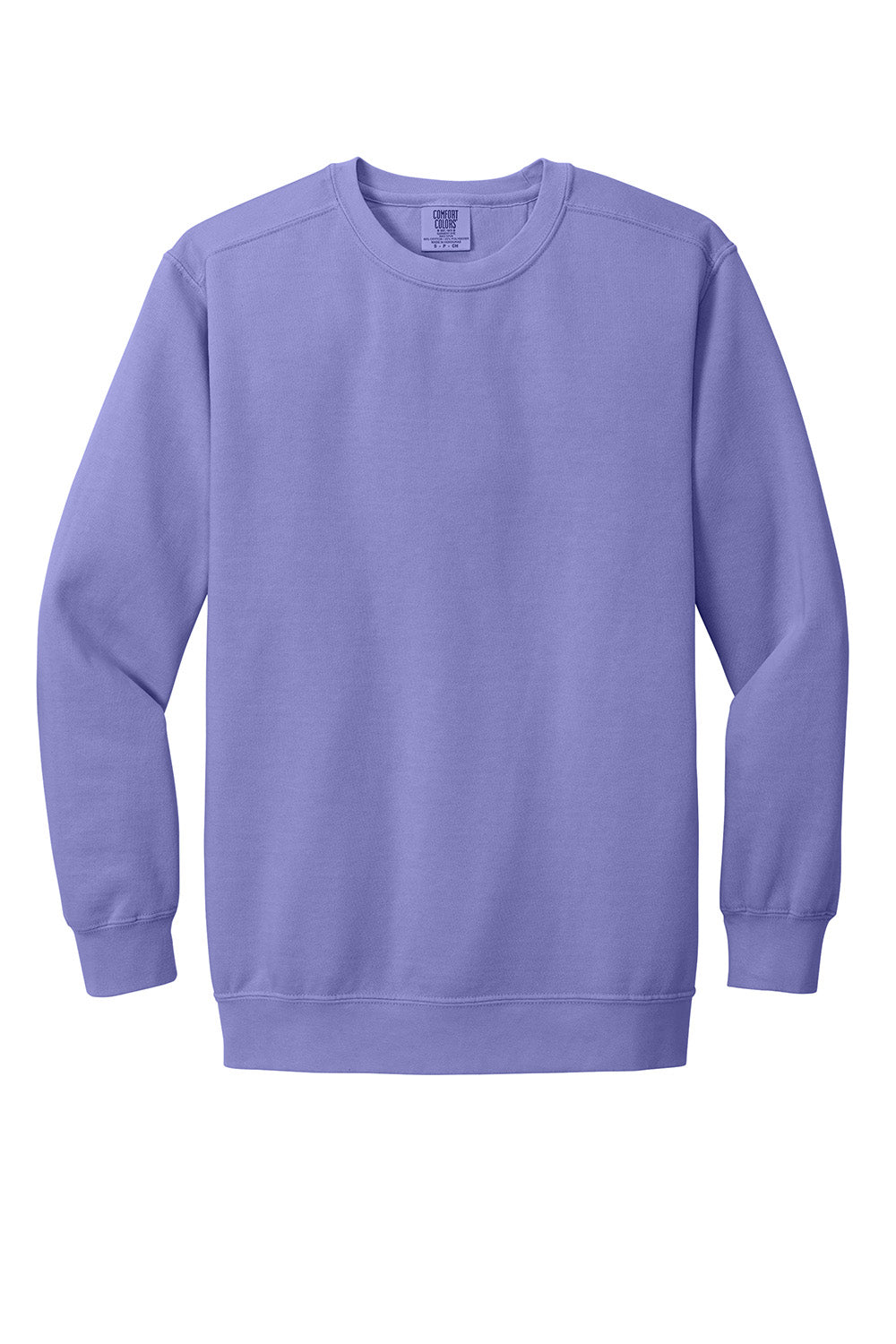 Comfort Colors 1566 Mens Crewneck Sweatshirt Violet Purple Flat Front