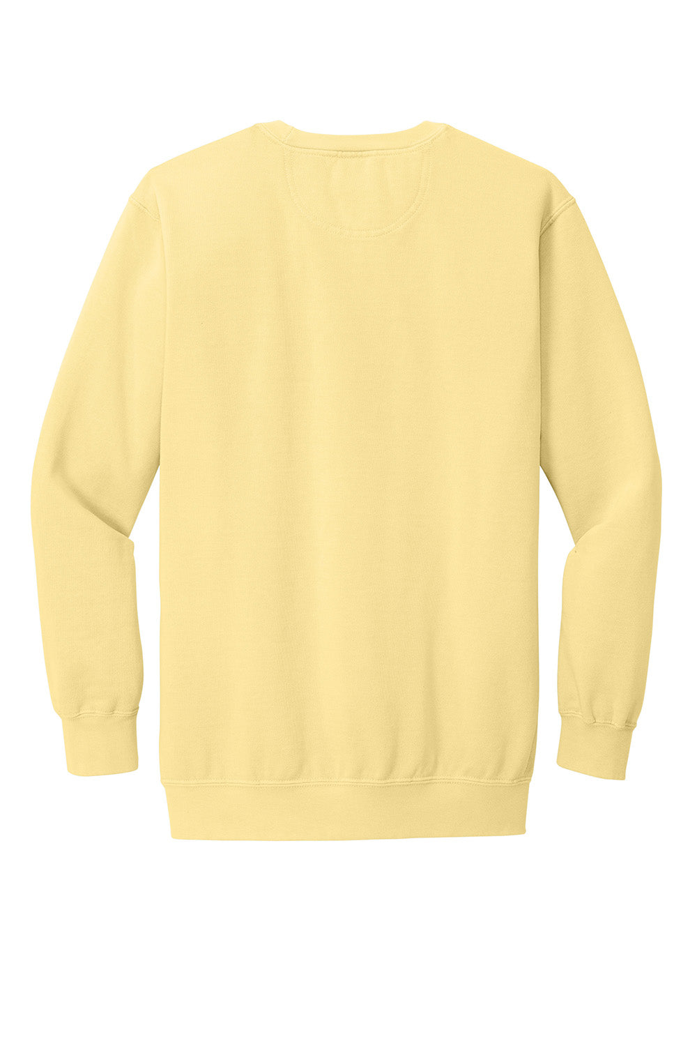 Comfort Colors 1566 Mens Crewneck Sweatshirt Butter Yellow Flat Back