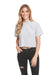 Next Level 1580NL Womens Ideal Crop Short Sleeve Crewneck T-Shirt Heather Grey Model Front