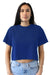 Next Level 1580NL Womens Ideal Crop Short Sleeve Crewneck T-Shirt Royal Blue Model Front