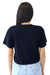 Next Level 1580NL Womens Ideal Crop Short Sleeve Crewneck T-Shirt Midnight Navy Blue Model Back