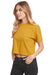 Next Level 1580NL Womens Ideal Crop Short Sleeve Crewneck T-Shirt Antique Gold Model Side