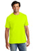 Volunteer Knitwear VL100 Mens USA Made All American Short Sleeve Crewneck T-Shirt Safety Green Model Front