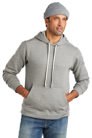 Volunteer Knitwear VL130H Mens USA Made Chore Fleece Hooded Sweatshirt Hoodie Heather Grey Model Front