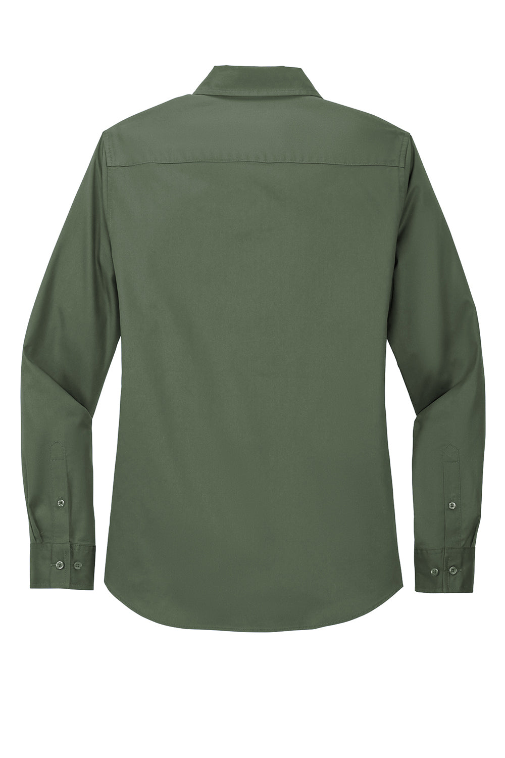 Port Authority L608 Womens Easy Care Wrinkle Resistant Long Sleeve Button Down Shirt Clover Green Flat Back