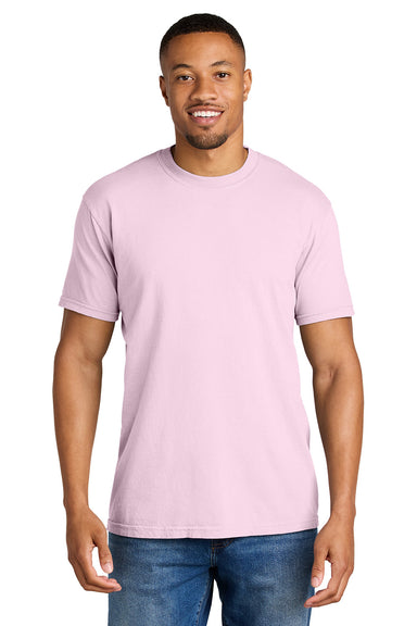 Comfort Colors 1717/C1717 Mens Short Sleeve Crewneck T-Shirt Blossom Pink Model Front