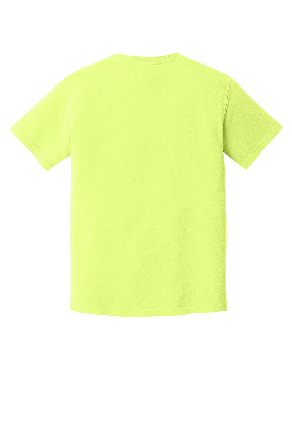 Comfort Colors 1717/C1717 Mens Short Sleeve Crewneck T-Shirt Neon Lemon Yellow Flat Back