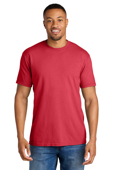 Comfort Colors 1717/C1717 Mens Short Sleeve Crewneck T-Shirt Paprika Red Model Front