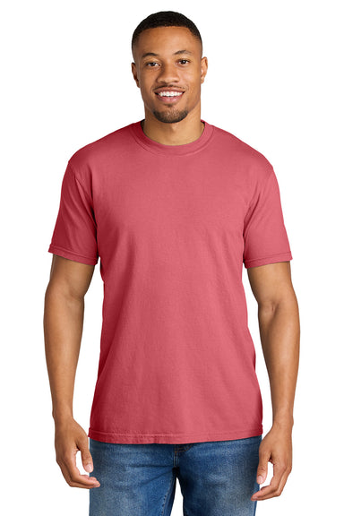 Comfort Colors 1717/C1717 Mens Short Sleeve Crewneck T-Shirt Watermelon Pink Model Front