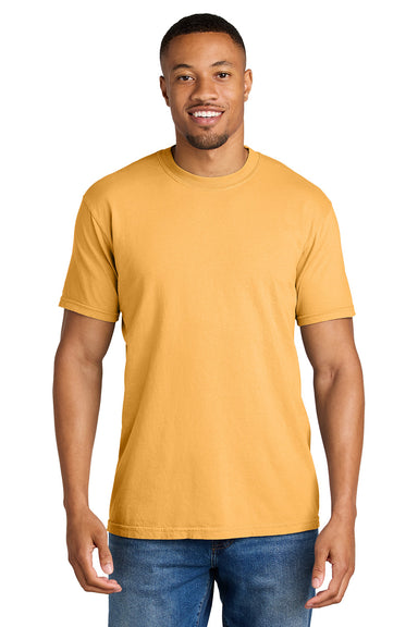 Comfort Colors 1717/C1717 Mens Short Sleeve Crewneck T-Shirt Citrus Yellow Model Front