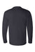 Bayside BA6100 Mens USA Made Long Sleeve Crewneck T-Shirt Navy Blue Flat Back