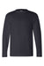 Bayside BA6100 Mens USA Made Long Sleeve Crewneck T-Shirt Navy Blue Flat Front