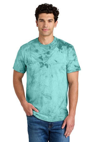 Comfort Colors 1745 Mens Color Blast Short Sleeve Crewneck T-Shirt Sea Glass Green Model Front