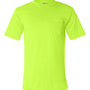 Bayside Mens USA Made Short Sleeve Crewneck T-Shirt w/ Pocket - Safety Green