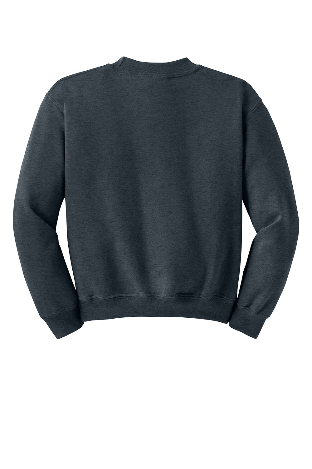 Gildan 18000B/G180B Youth Pill Resistant Fleece Crewneck Sweatshirt Heather Dark Grey Flat Back