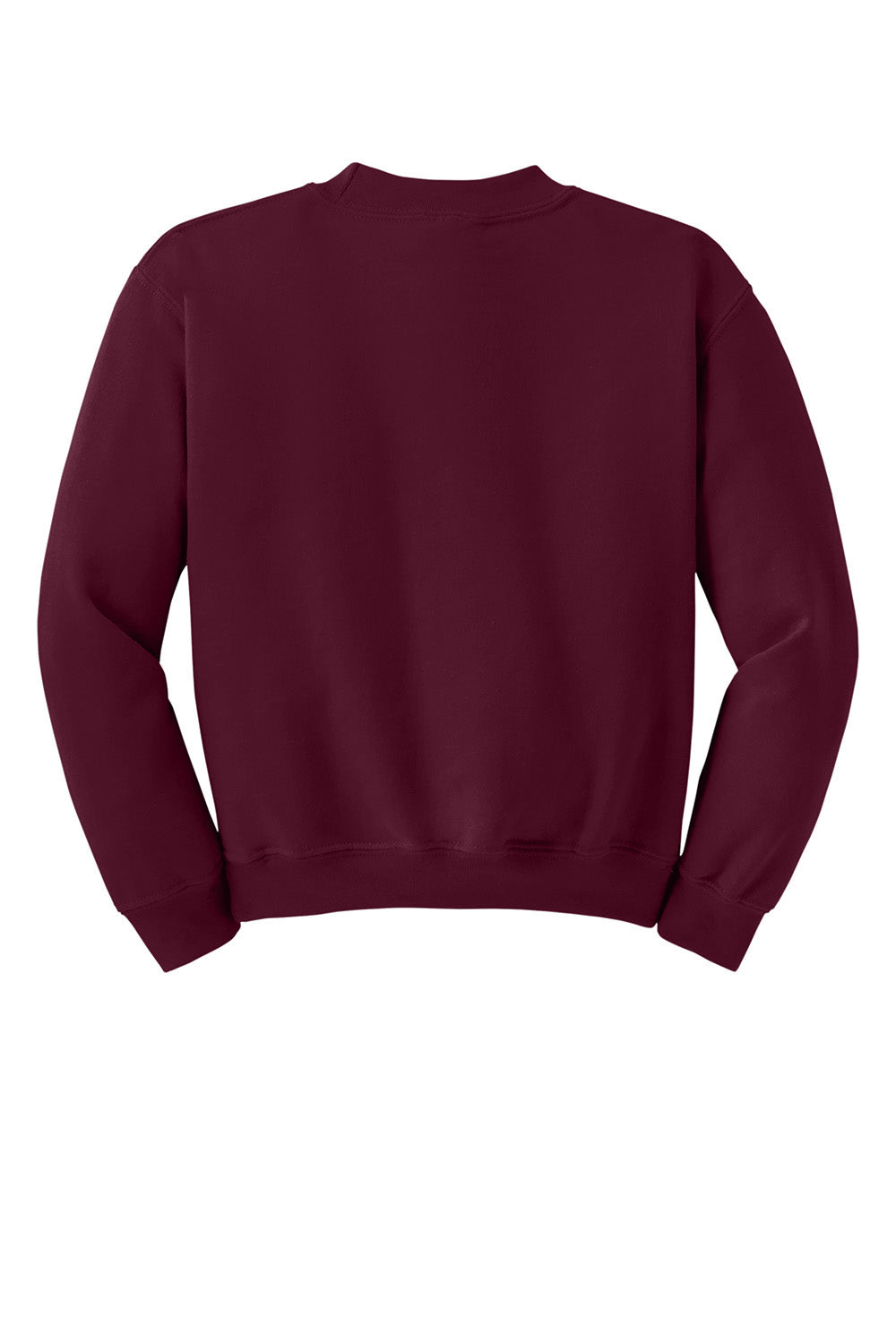 Gildan 18000B/G180B Youth Pill Resistant Fleece Crewneck Sweatshirt Maroon Flat Back