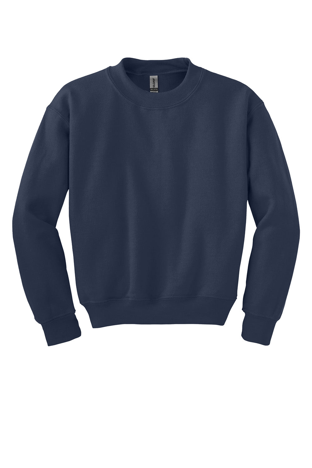 Gildan 18000B/G180B Youth Pill Resistant Fleece Crewneck Sweatshirt Navy Blue Flat Front