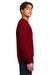 Gildan 18000/G180 Mens Pill Resistant Fleece Crewneck Sweatshirt Antique Cherry Red Model Side