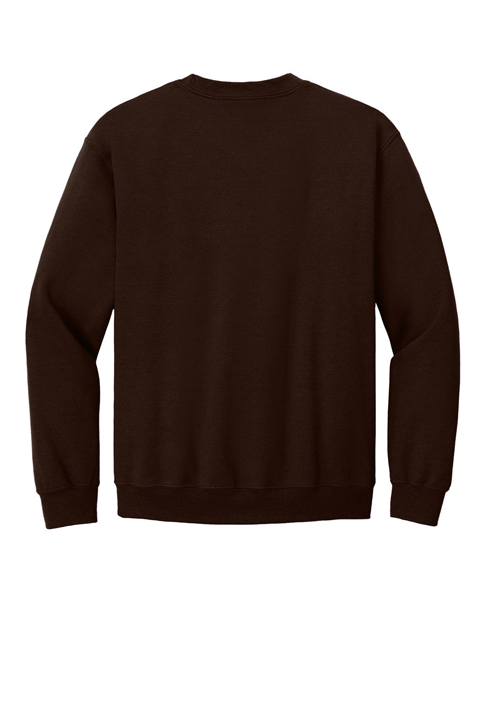 Gildan 18000/G180 Mens Pill Resistant Fleece Crewneck Sweatshirt Dark Chocolate Brown Flat Back