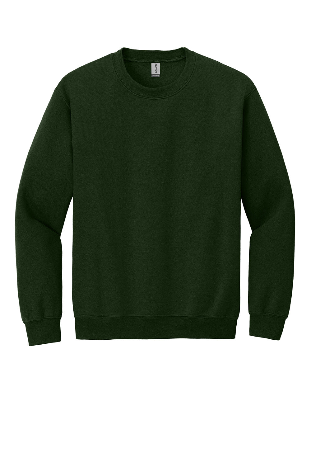 Gildan 18000/G180 Mens Pill Resistant Fleece Crewneck Sweatshirt Forest Green Flat Front