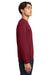 Gildan 18000/G180 Mens Pill Resistant Fleece Crewneck Sweatshirt Garnet Red Model Side