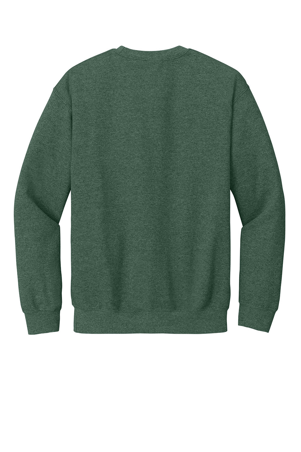 Gildan 18000/G180 Mens Pill Resistant Fleece Crewneck Sweatshirt Heather Dark Green Flat Back