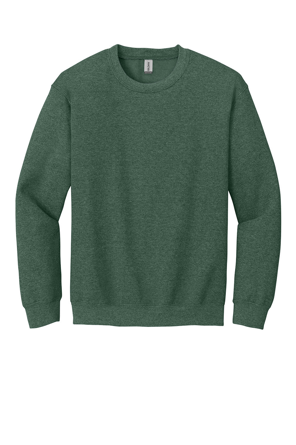 Gildan 18000/G180 Mens Pill Resistant Fleece Crewneck Sweatshirt Heather Dark Green Flat Front