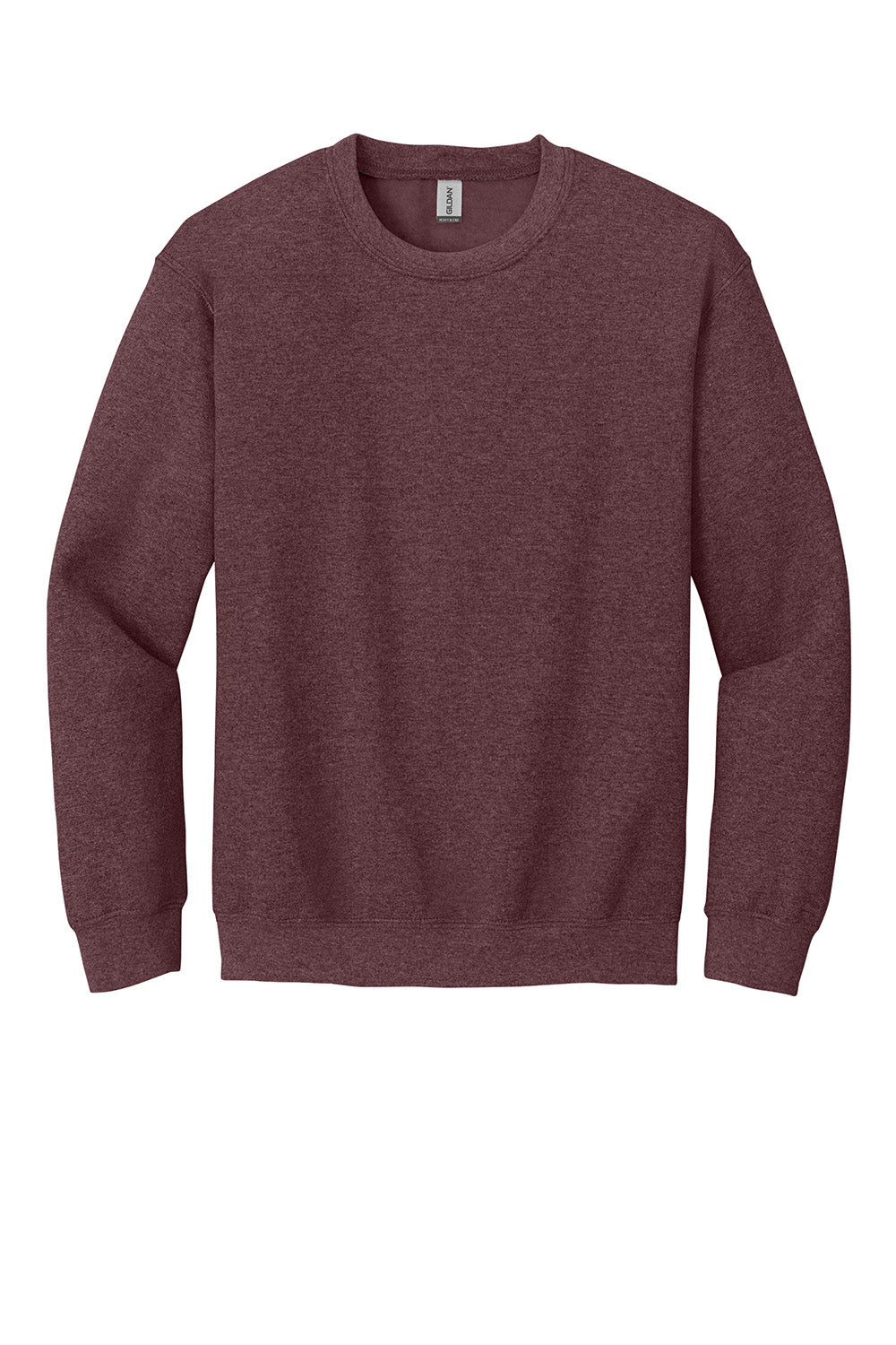 Gildan 18000/G180 Mens Pill Resistant Fleece Crewneck Sweatshirt Heather Dark Maroon Flat Front