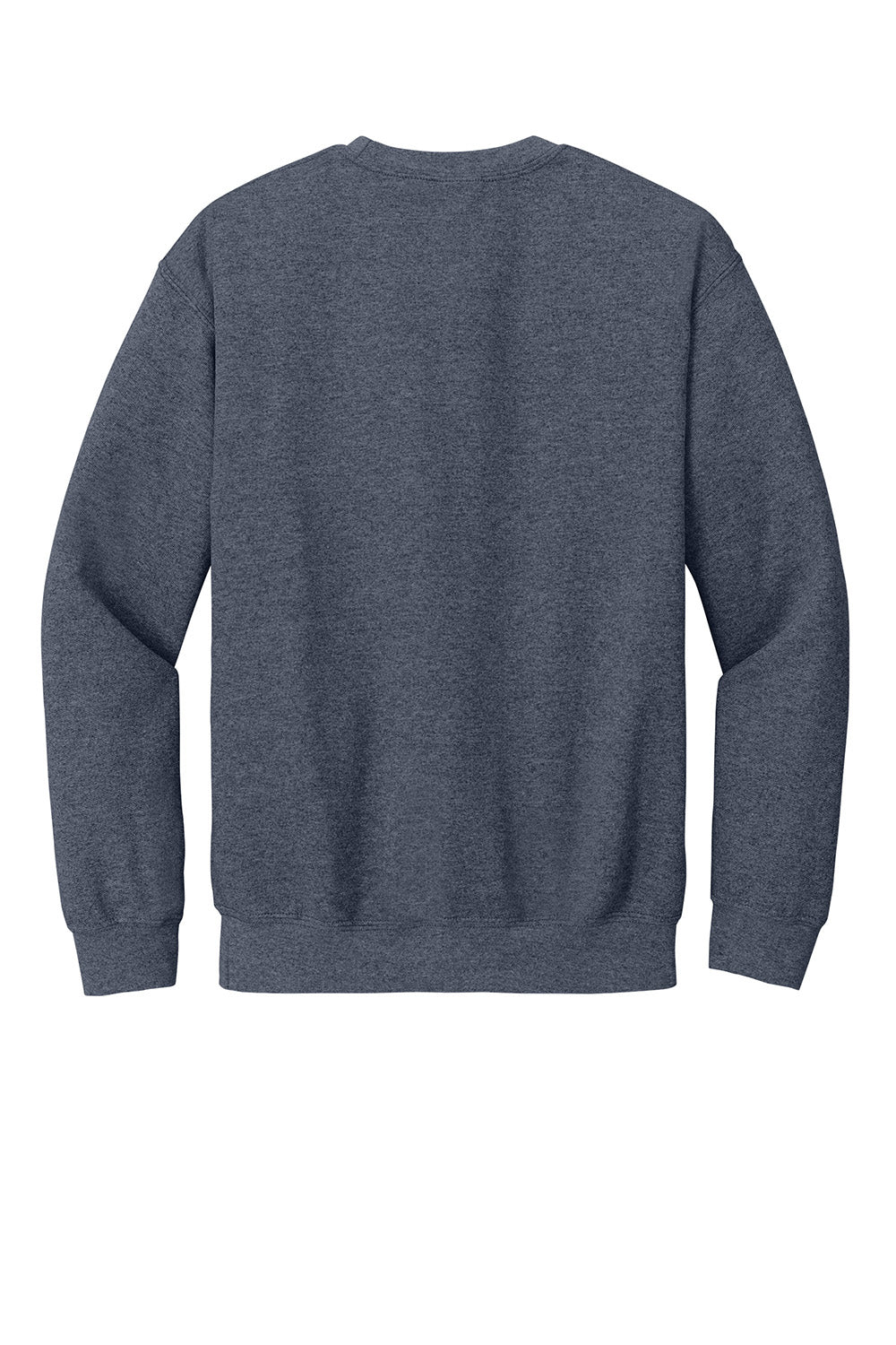 Gildan 18000/G180 Mens Pill Resistant Fleece Crewneck Sweatshirt Heather Dark Navy Blue Flat Back