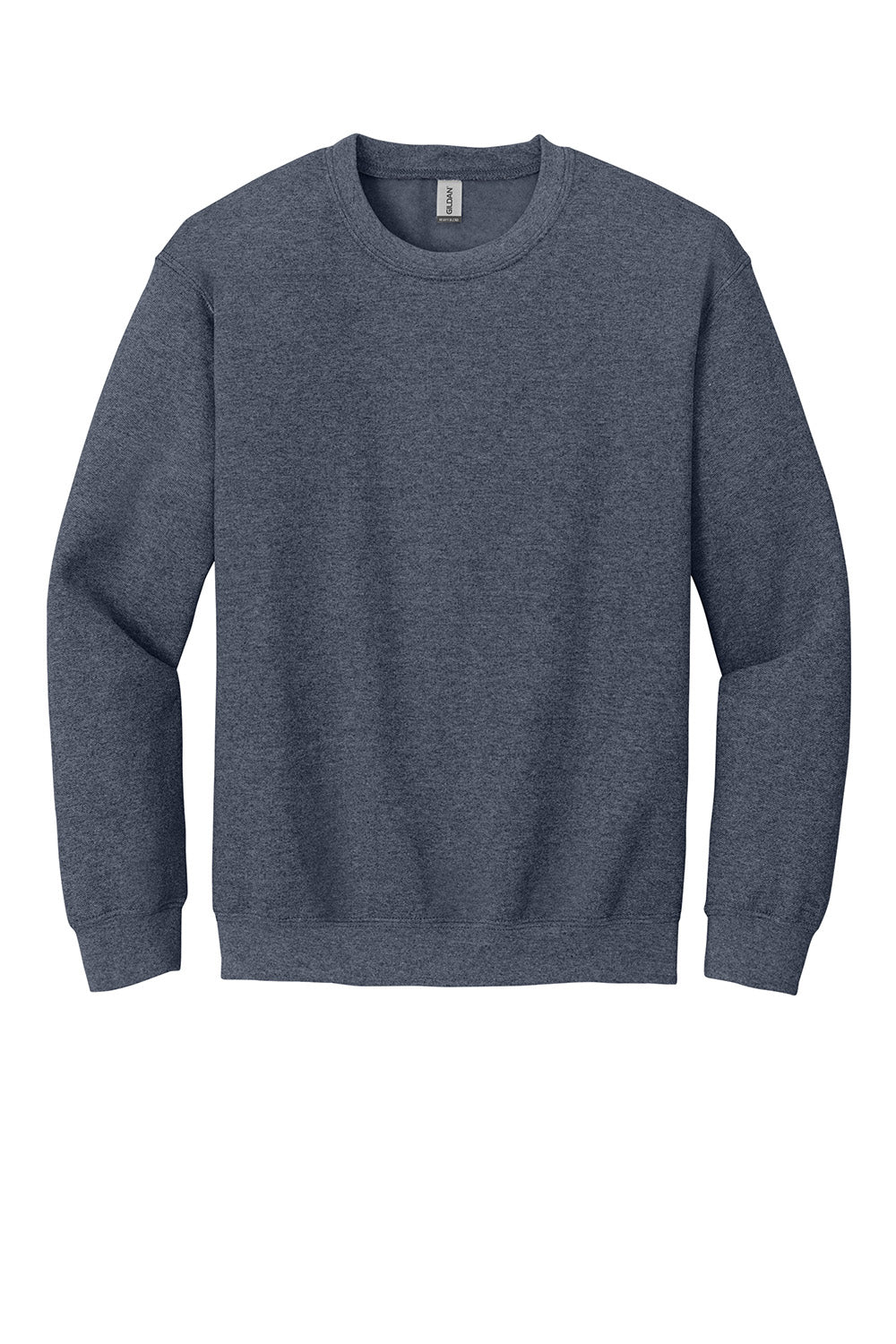 Gildan 18000/G180 Mens Pill Resistant Fleece Crewneck Sweatshirt Heather Dark Navy Blue Flat Front