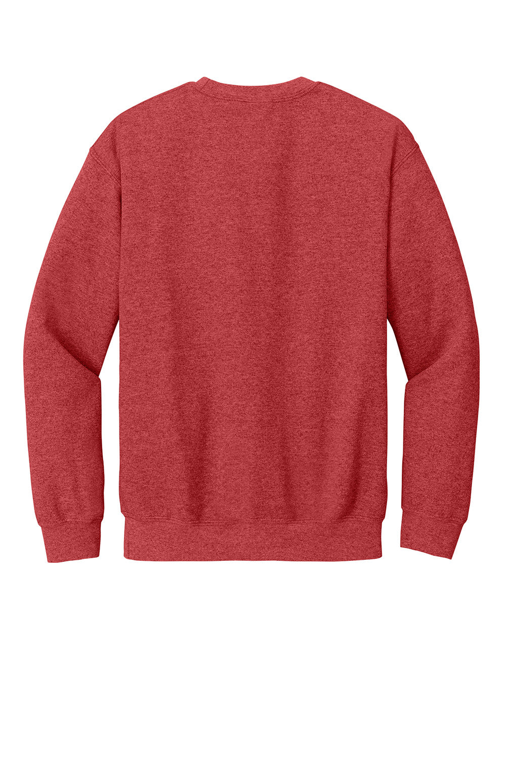 Gildan 18000/G180 Mens Pill Resistant Fleece Crewneck Sweatshirt Heather Scarlet Red Flat Back